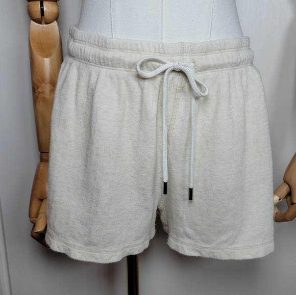 Theory Linen Blend Oatmeal Summer Shorts Size M Lightweight & Chic - Picture 2 of 9